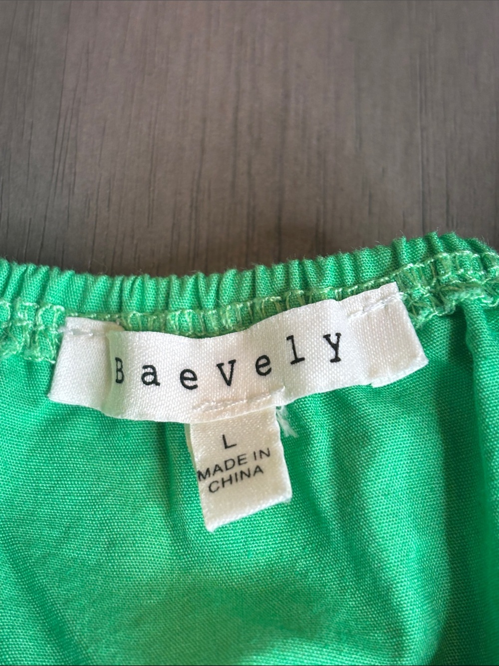 💚 Baevely Tiered Babydoll Mini Dress Women’s Large Green Sleeveless Flowy 💚 - Picture 8 of 10